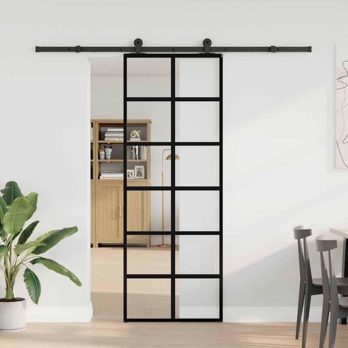 VIDAXL Porte coulissante avec kit de quincaillerie 76x205 cm Verre ESG
