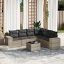 Voir la diapositive 1 : VIDAXL Salon de jardin avec coussins 7 pcs gris clair resine tressee