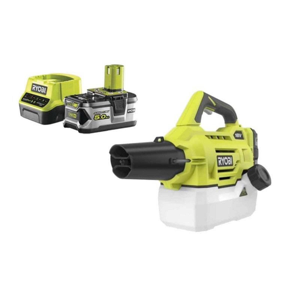 Ryobi Pack RYOBI Brumisateur RYOBI 18V One Plus 2L - RY18FGA-0 - 1 batterie 18V 5.0Ah - 1 chargeur rapide