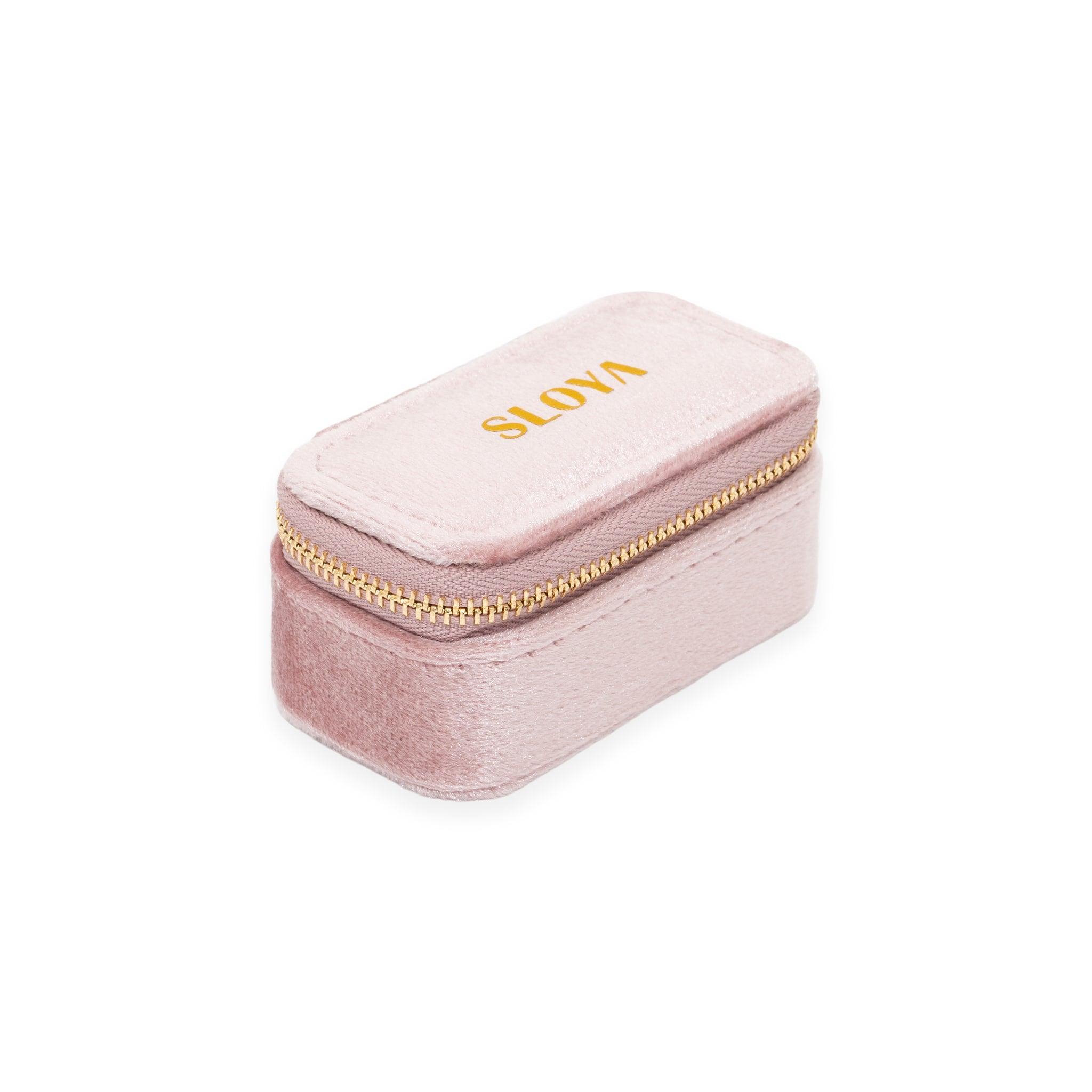 Voir la diapositive 2 : SLOYA Mini boîte à bijoux velours rose pêche
