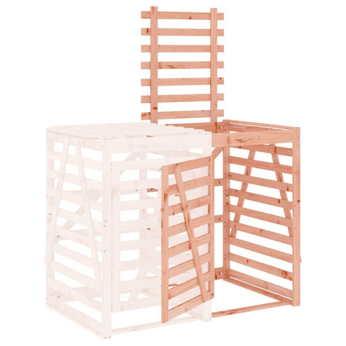 VIDAXL Extension d'abri de poubelle sur roulettes bois Douglas massif