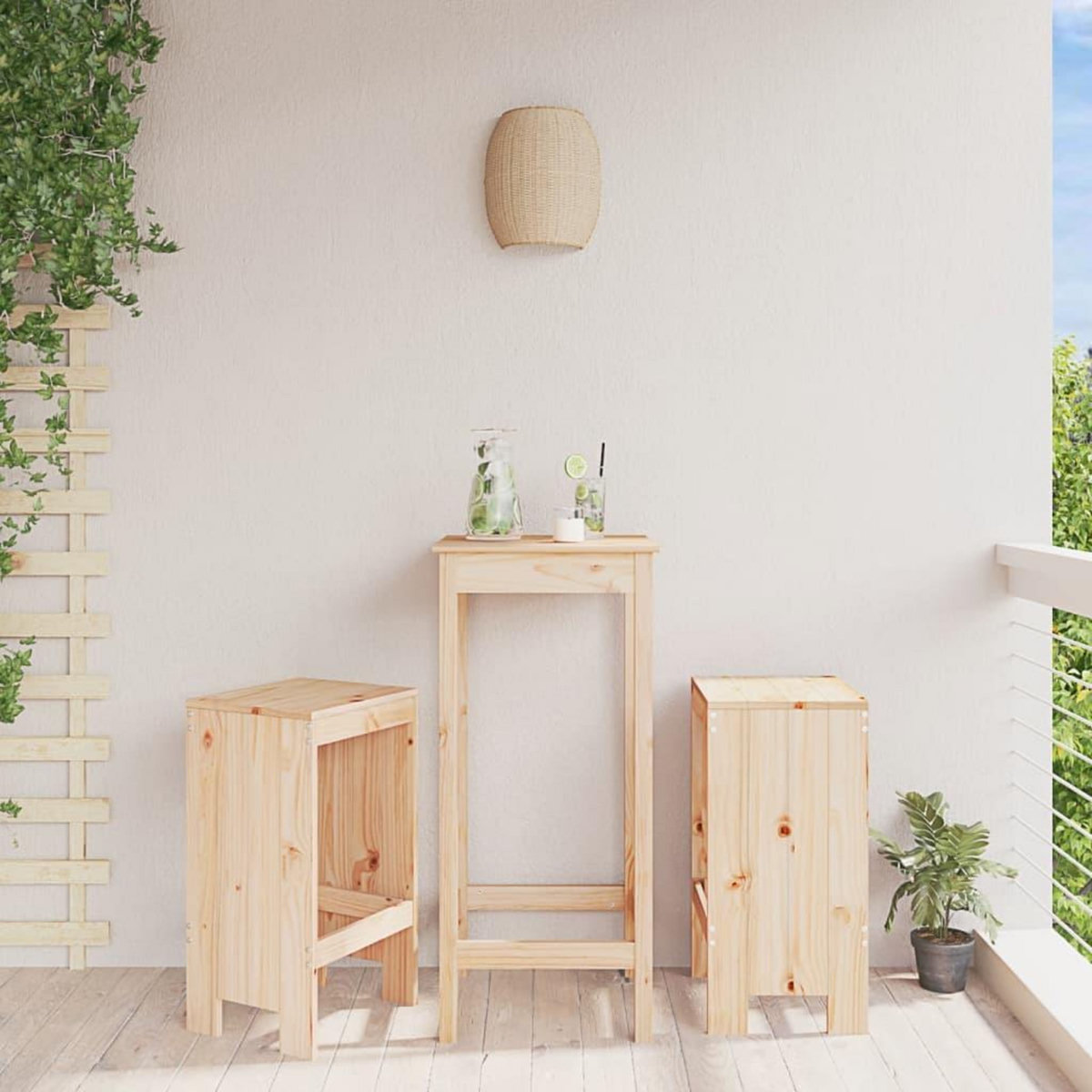 VIDAXL Tabourets de bar lot de 2 40x36x75 cm bois massif de pin