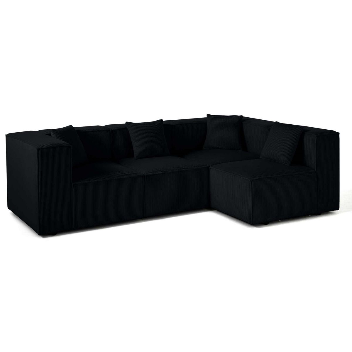 LISA DESIGN Arty - canapé modulable d'angle droit 4 places - en velours côtelé