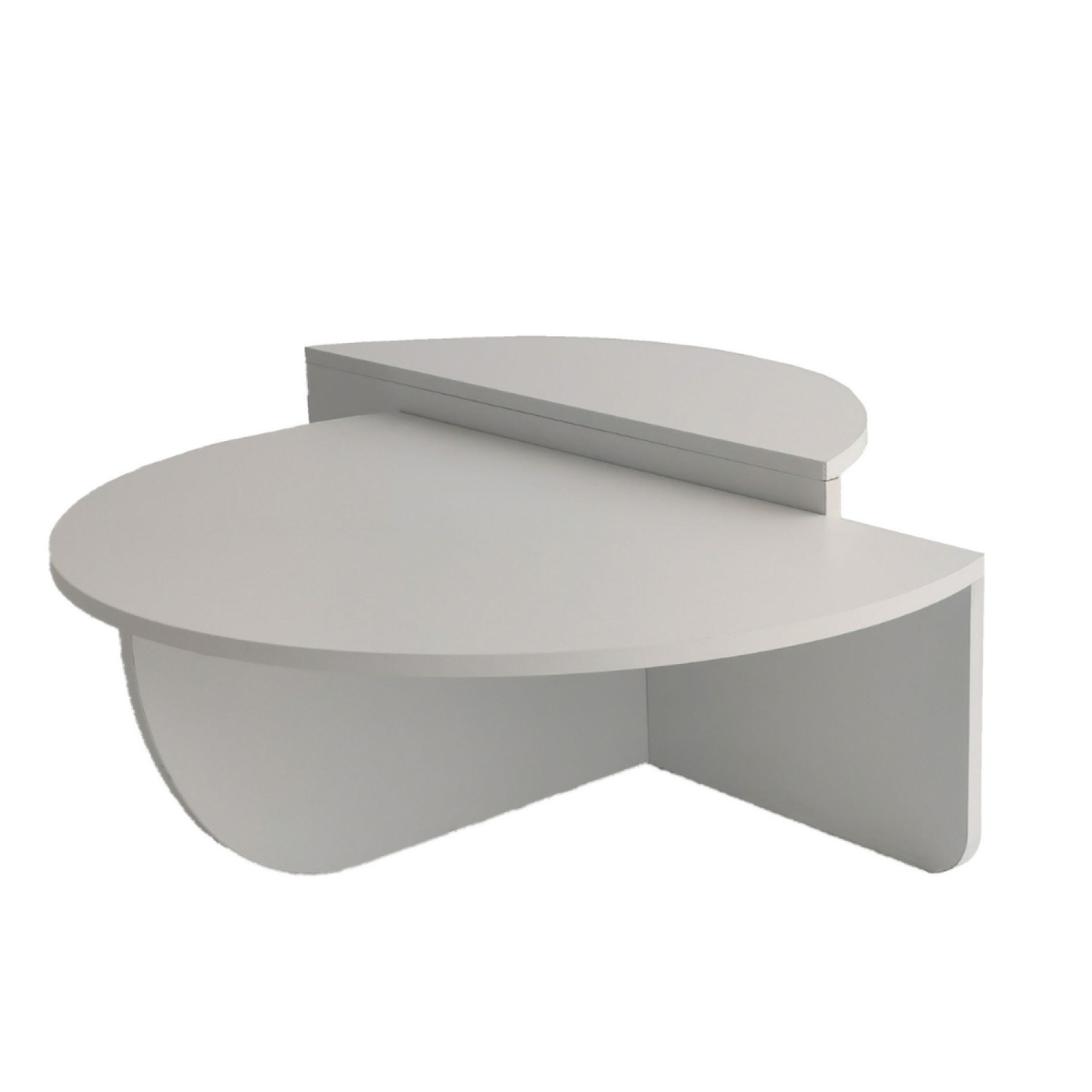 Voir la diapositive 1 : CONCEPT USINE Table basse ronde modulable blanche CARLOW