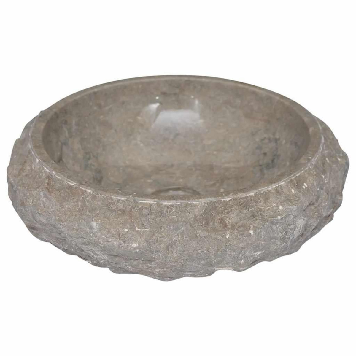 VIDAXL Lavabo Gris Ø40x12 cm Marbre