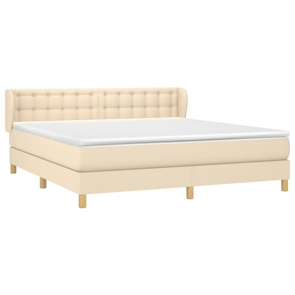 VIDAXL Sommier a lattes de lit avec matelas Creme 180x200 cm Tissu