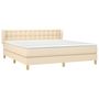 Voir la diapositive 3 : VIDAXL Sommier a lattes de lit avec matelas Creme 180x200 cm Tissu