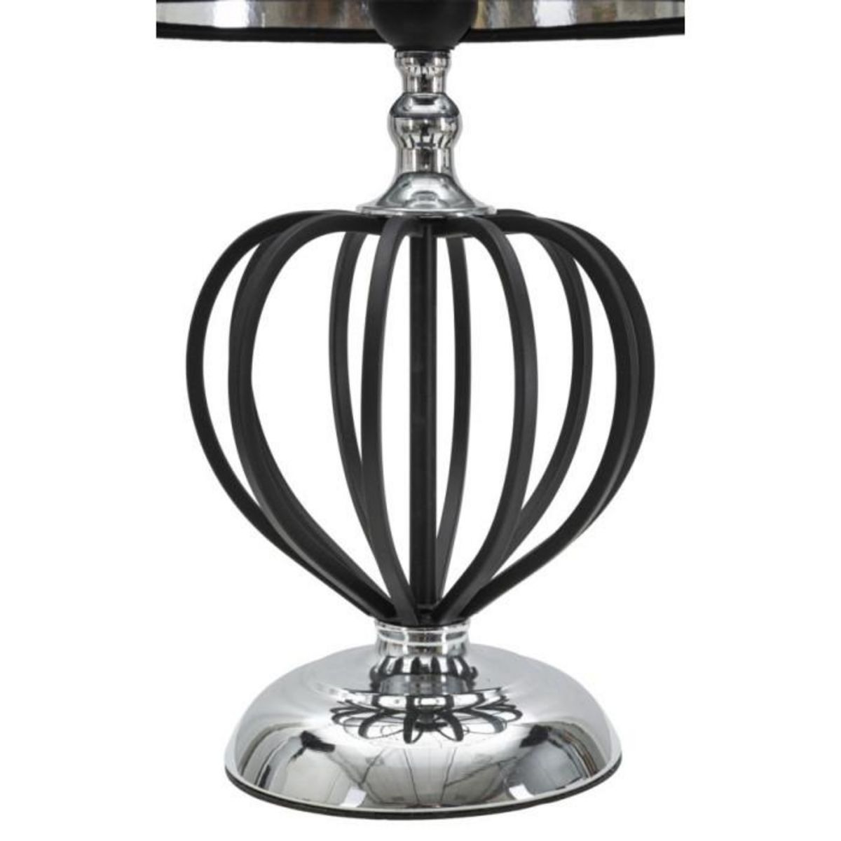 Paris Prix Lampe à Poser en Métal  Darky  44cm Noir & Argent