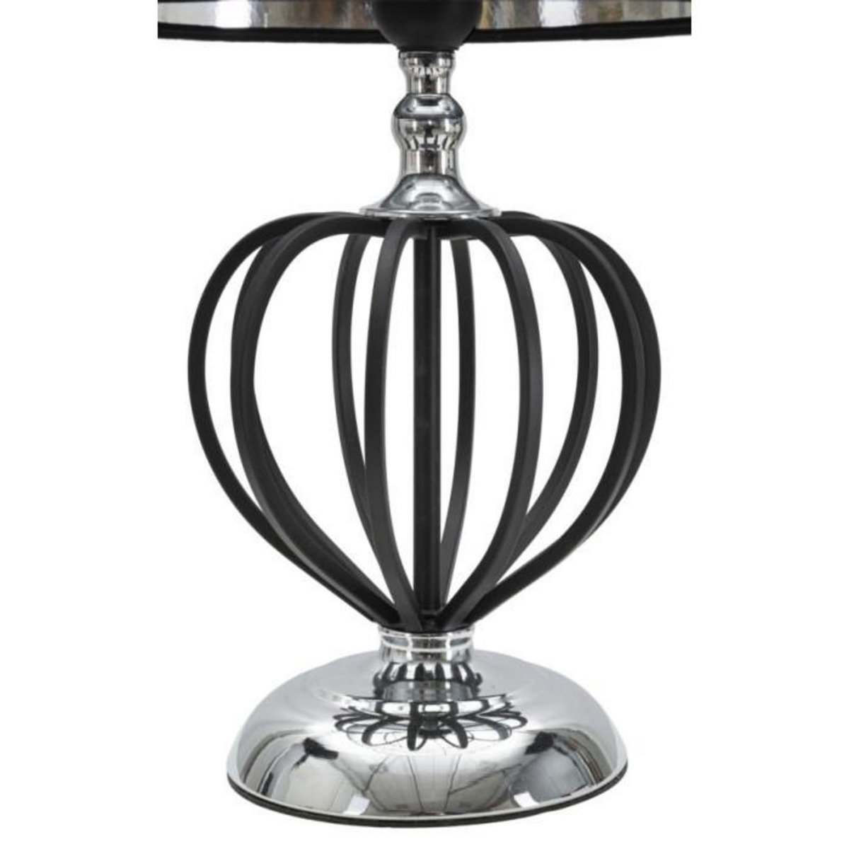 Paris Prix Lampe à Poser en Métal  Darky  44cm Noir & Argent