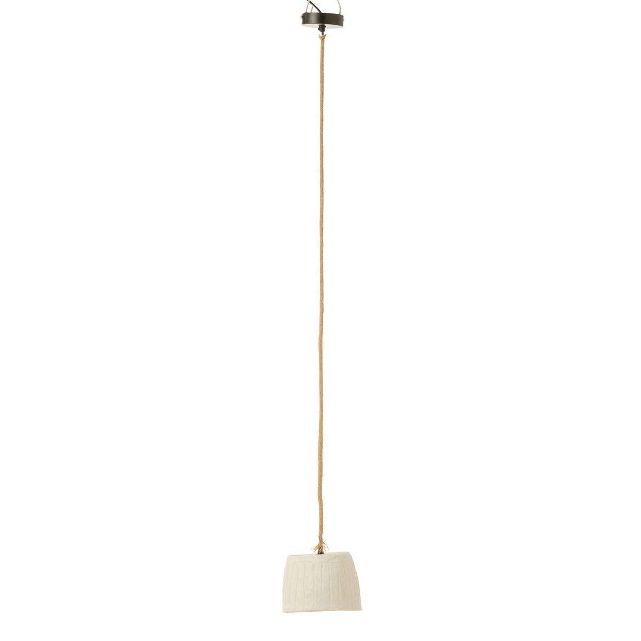 Voir la diapositive 1 : J-LINE Lampe Suspension Papier Mâché  Bali  20cm Blanc