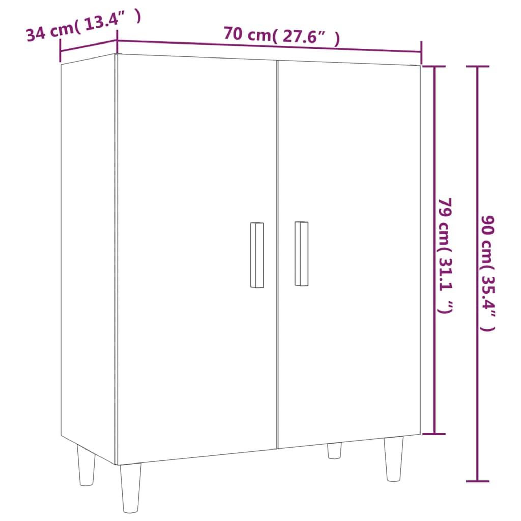 Voir la diapositive 6 : VIDAXL Buffet Noir 70x34x90 cm Bois d'ingenierie
