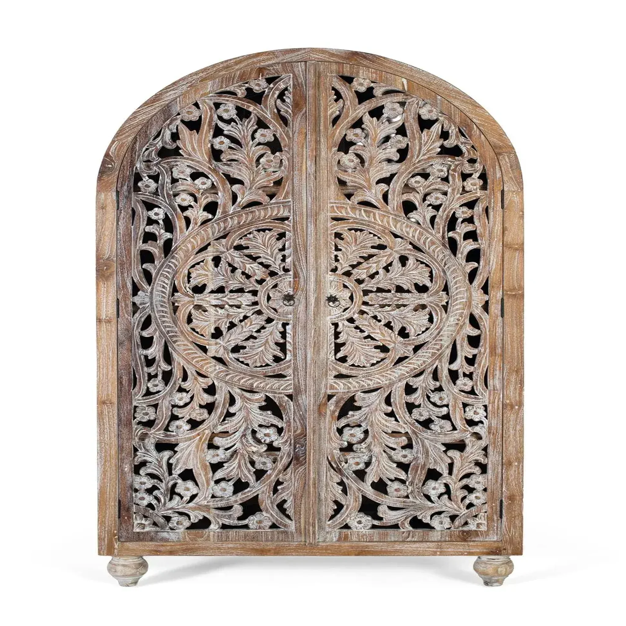 GINER Y COLOMER SL Armoire en bois de teck 100cm style boho sculpté