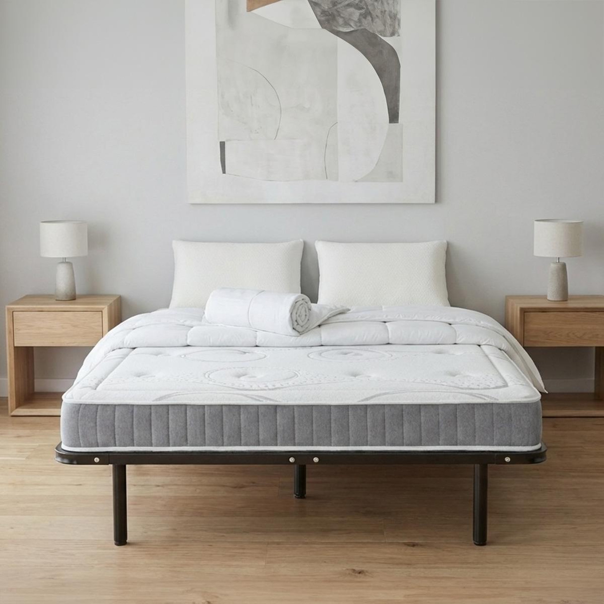 Voir la diapositive 2 : OLYMPE LITERIE Olympe literie | pack prêt à dormir intuition | matelas mémoire de forme + sommier métal + accessoires