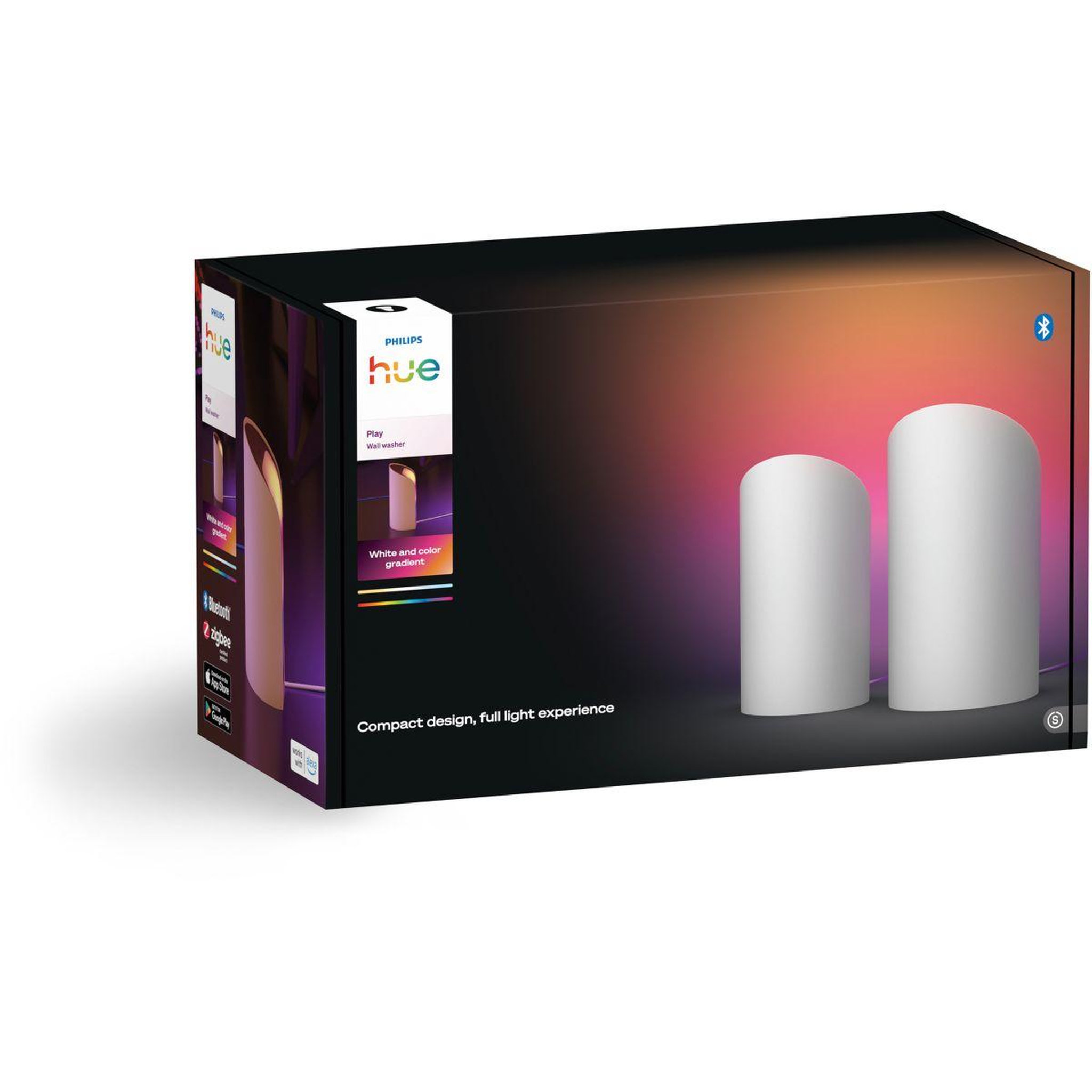 Voir la diapositive 1 : PHILIPS HUE Lampe connectée Play Wall washer Blanc x2 White&Color gr