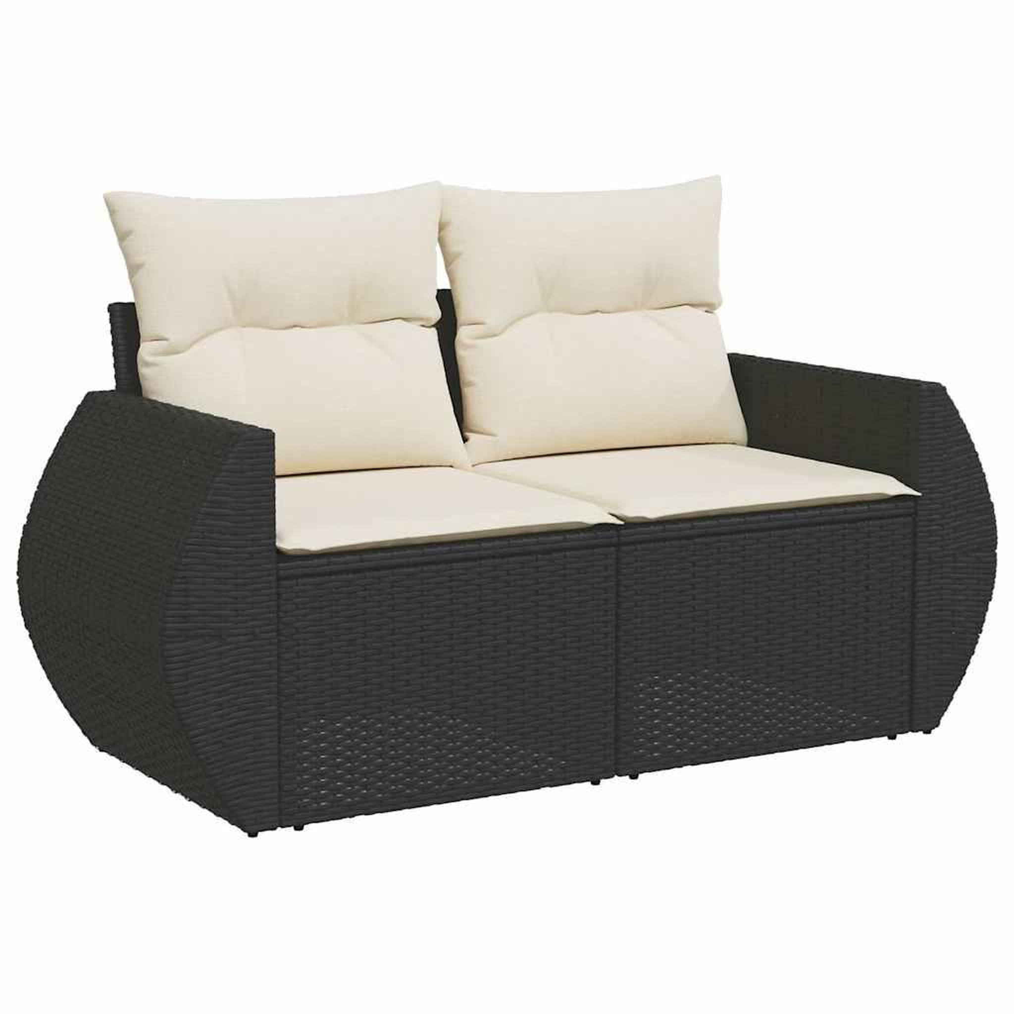 Voir la diapositive 5 : VIDAXL Salon de jardin 7 pcs avec coussins noir resine tressee