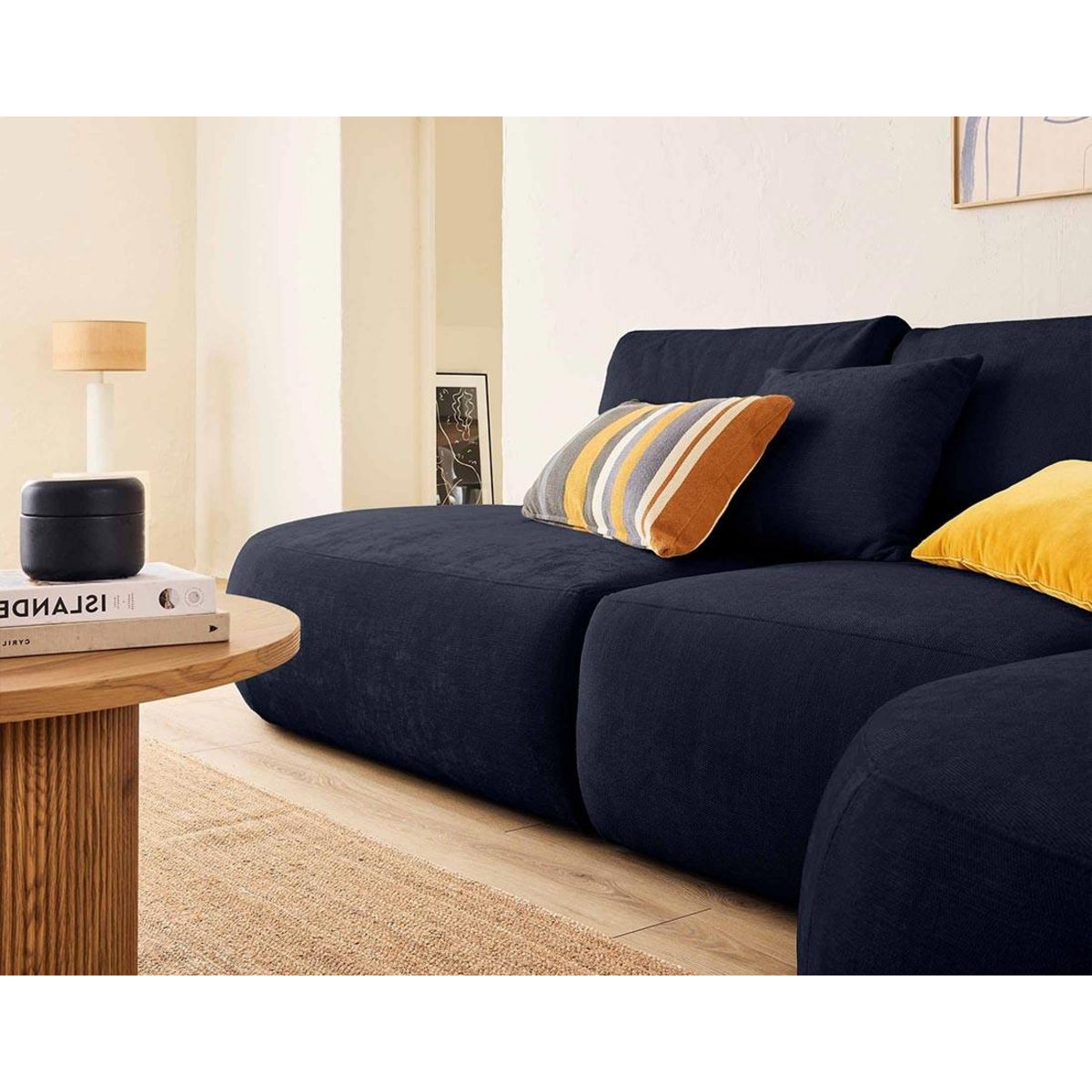 LISA DESIGN Santorini - canapé modulable d'angle droit - 5 places - en tissu texturé