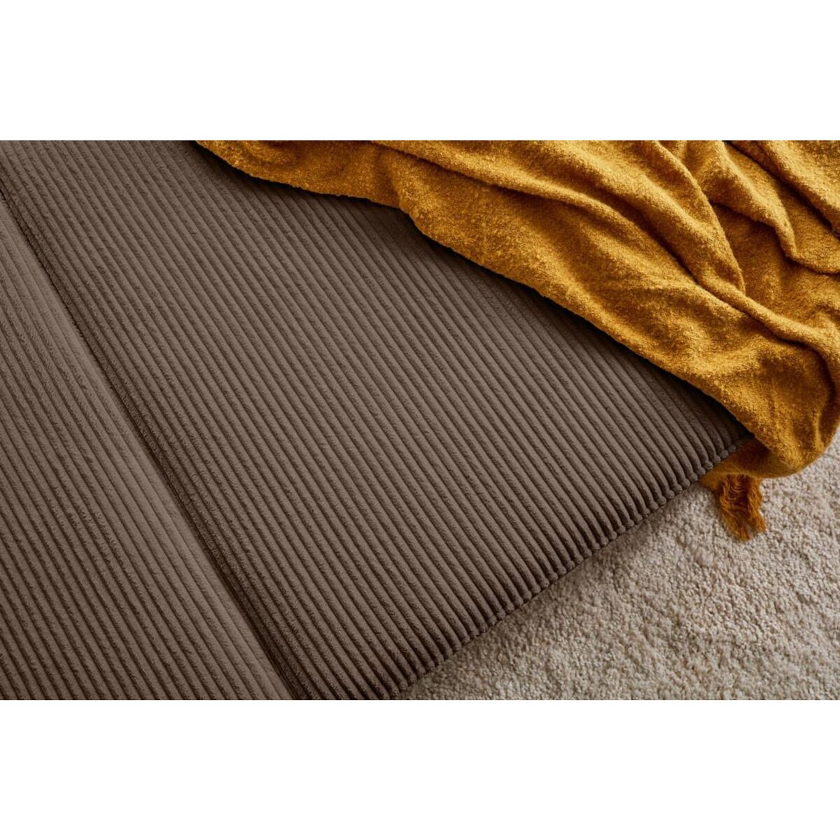 LISA DESIGN Charlie - canapé d'angle réversible - 4 places - convertible avec coffre - en velours côtelé