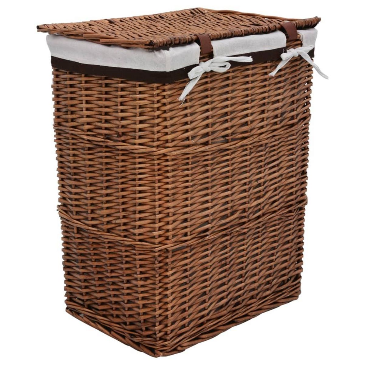 VIDAXL Panier a linge Marron Saule