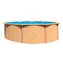 Voir la diapositive 2 : trigano Piscine ronde hors sol en acier aspect bois CANYON 4,85 m