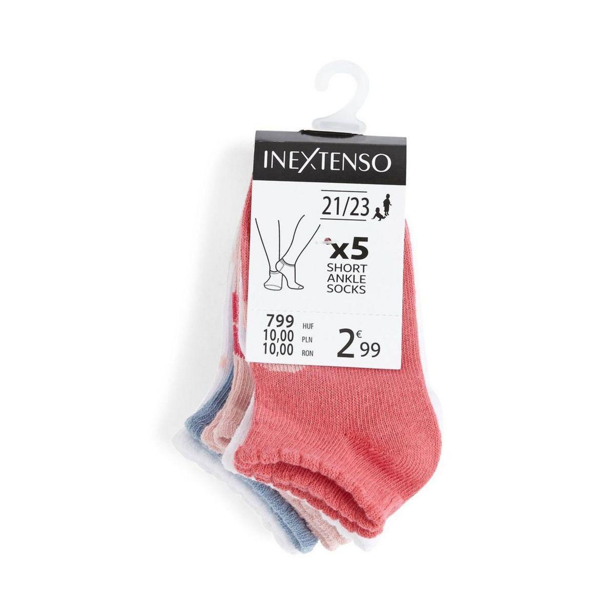 IN EXTENSO Lot de 5 paires de socquettes bébé fille