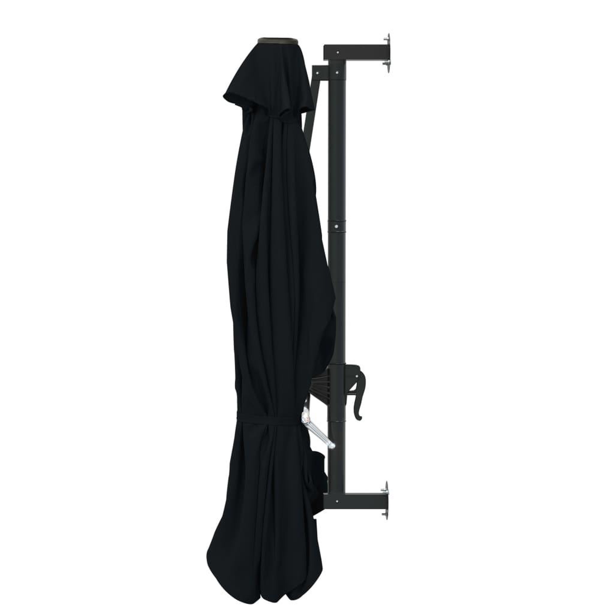 Voir la diapositive 5 : VIDAXL Parasol mural avec mat en metal 300 cm Noir