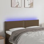 VIDAXL Tete de lit a LED Marron Fonce 144x5x78/88 cm Tissu