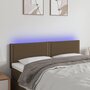 Voir la diapositive 1 : VIDAXL Tete de lit a LED Marron Fonce 144x5x78/88 cm Tissu