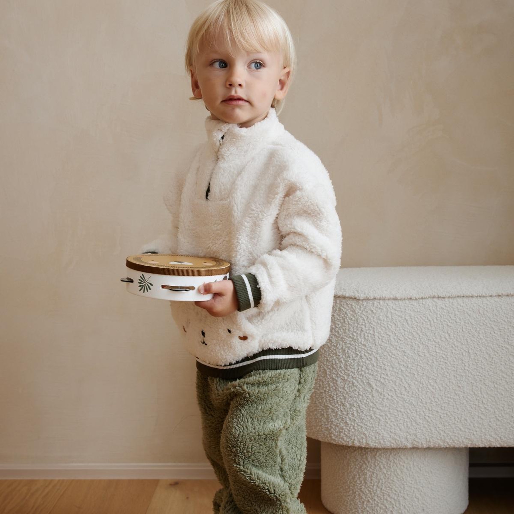 Voir la diapositive 5 : PETIT BEGUIN Ensemble bébé sweat et pantalon en sherpa ginkgo