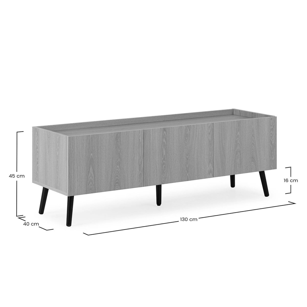 VS VENTA-STOCK Meuble Tv Siren 3 portes couleur Chêne