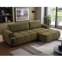 Voir la diapositive 1 : BEST MOBILIER Leonie - canapé d'angle droit 4 places convertible avec coffre en velours texturé