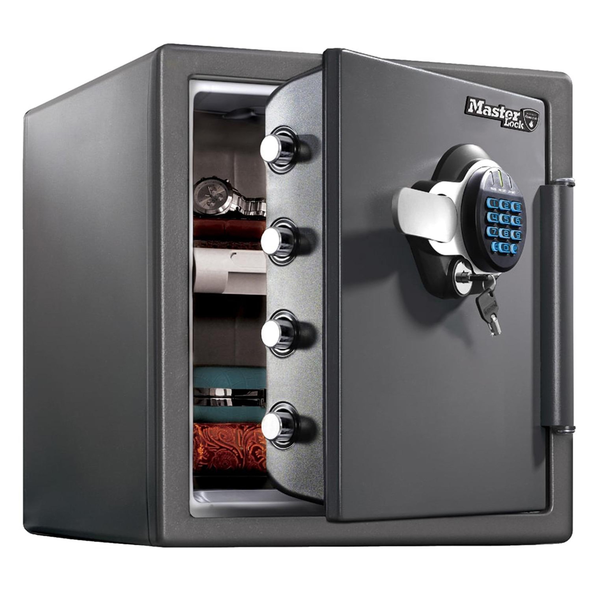 Master lock Coffre-fort [Ignifuge et Etanche] [XL 33,6 Litres] [Combinaison Electronique et A Clé] - LTW123GTC