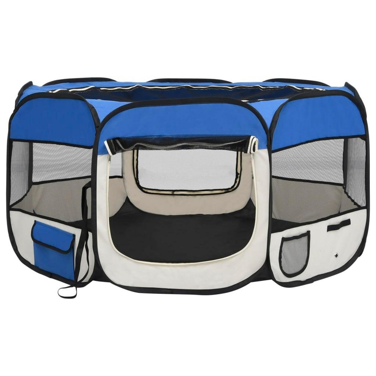 VIDAXL Parc pliable pour chien avec sac de transport Bleu 125x125x61cm