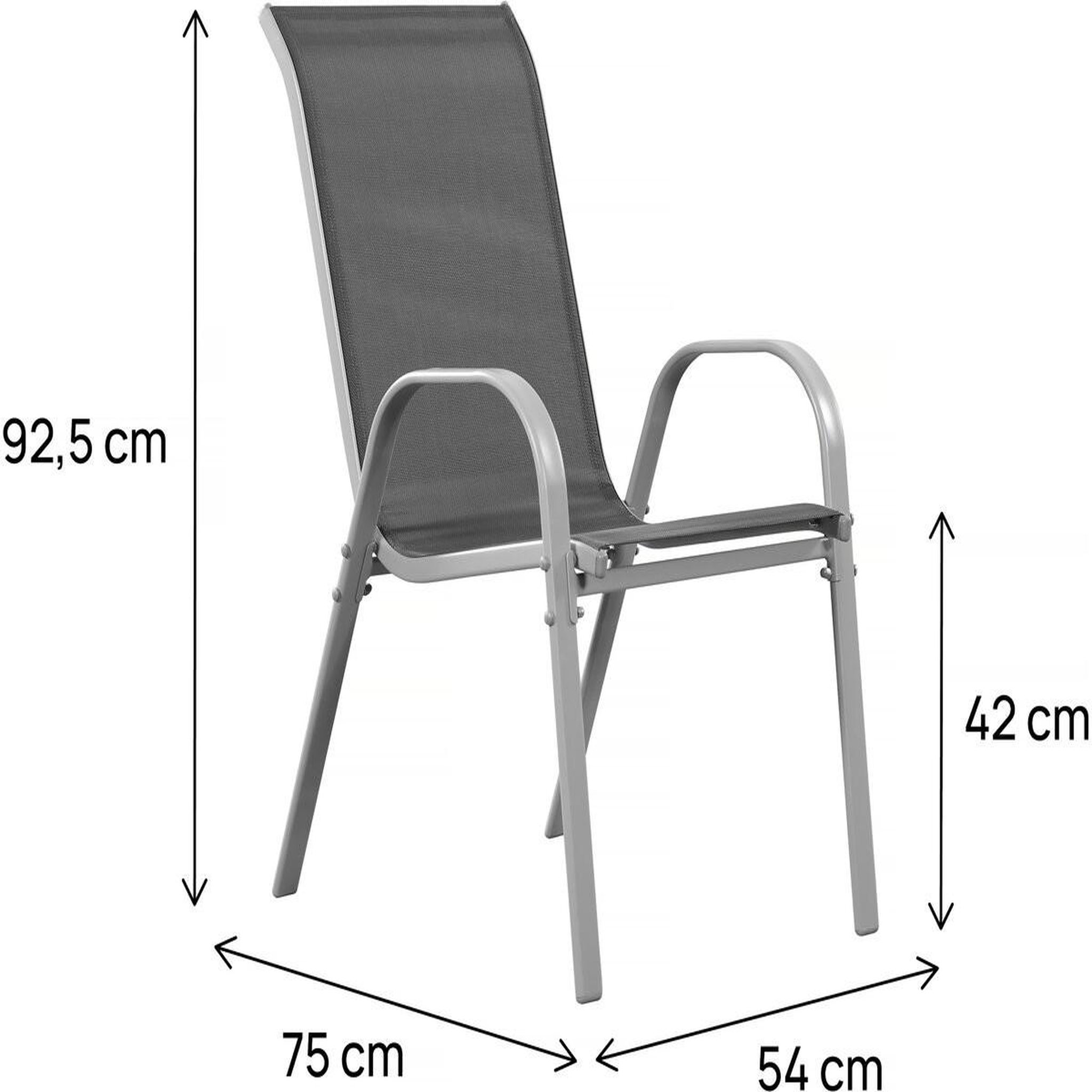 Voir la diapositive 3 : Habitat et Jardin Fauteuil jardin textilène  cordoba  - phoenix - gris foncé - lot de 2