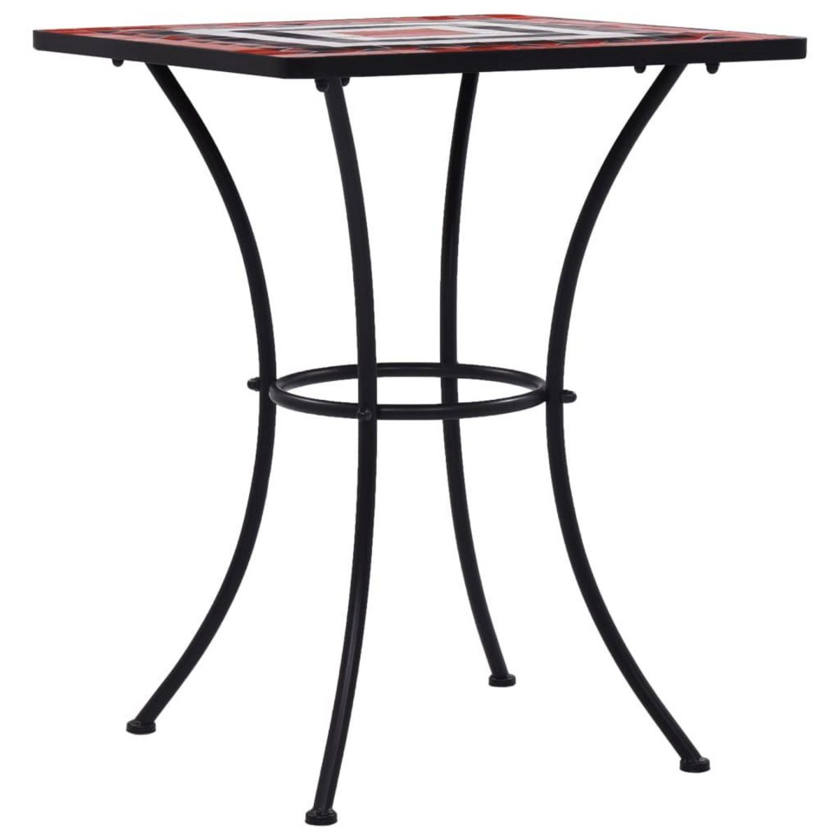 VIDAXL Table de bistro mosaïque Terre cuite et blanc 60 cm Ceramique