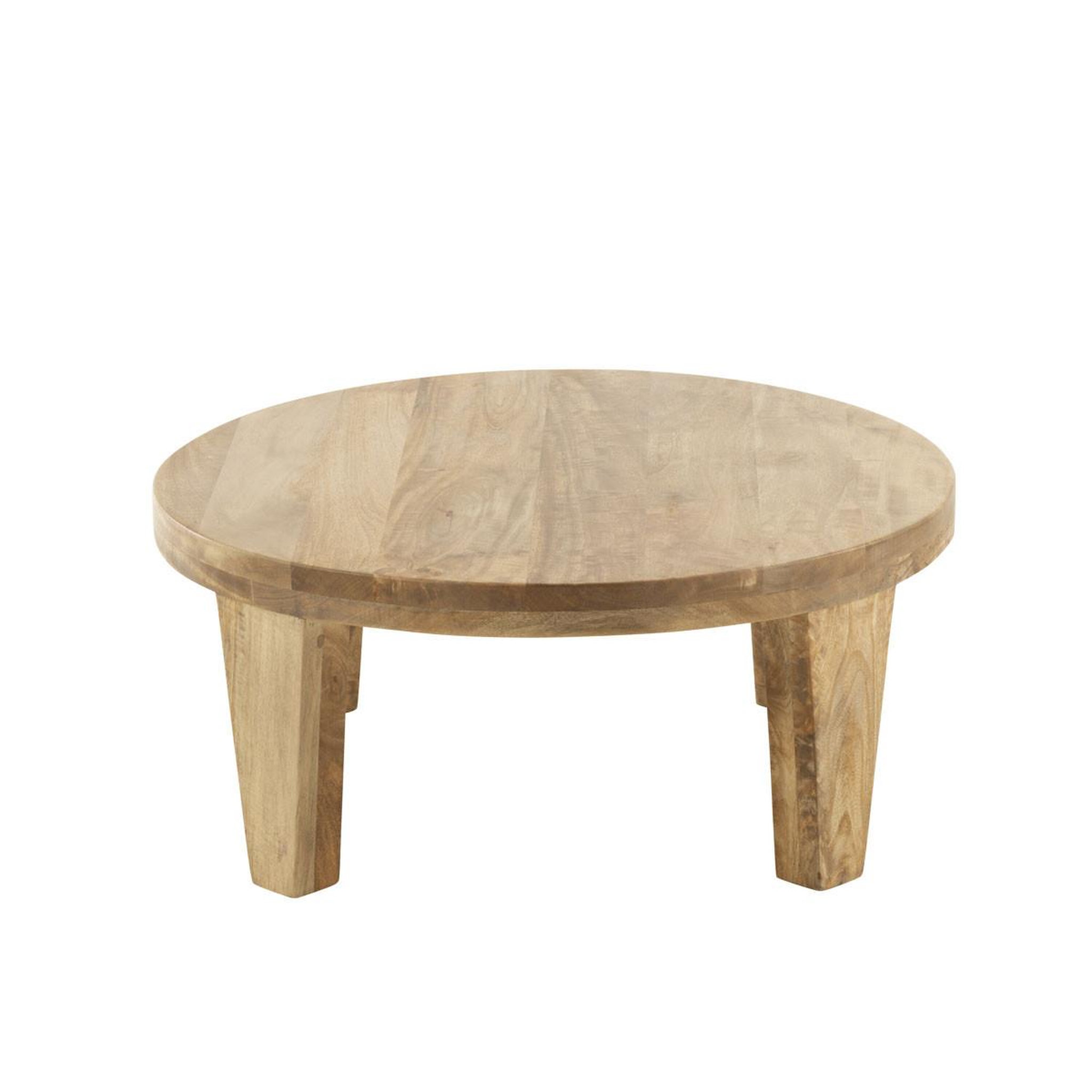 Voir la diapositive 2 : J-LINE Table basse en bois  manguier  80cm naturel
