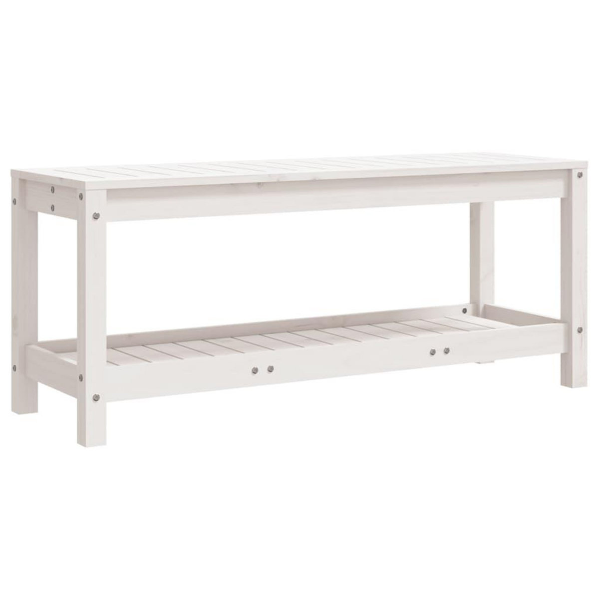 VIDAXL Banc de jardin blanc 108x35x45 cm bois massif de pin