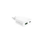 CELLY Celly SLIMTC1C1A45WWH chargeur d'appareils mobiles Ordinateur portable, Smartphone, Tablette Blanc Secteur Charge rapide Intérieure