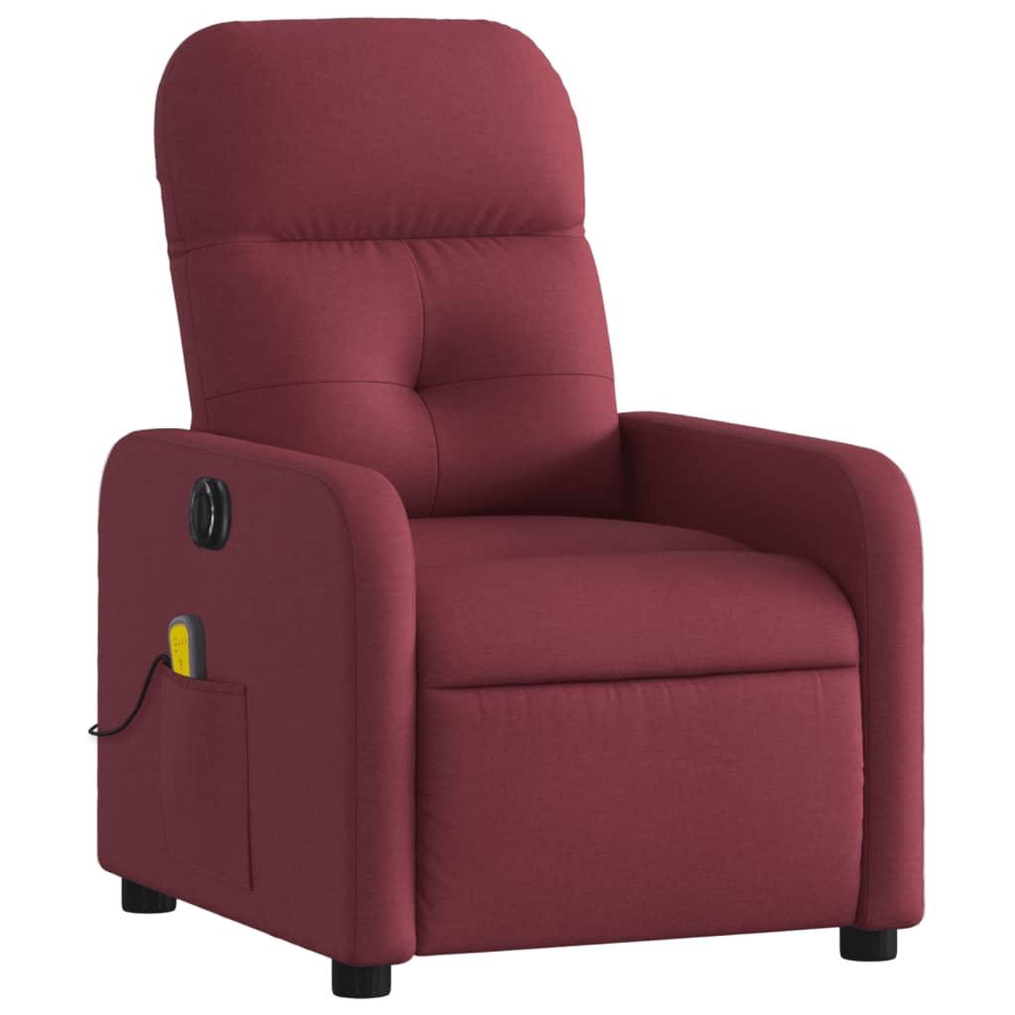 Voir la diapositive 3 : VIDAXL Fauteuil de massage inclinable electrique Rouge bordeaux Tissu