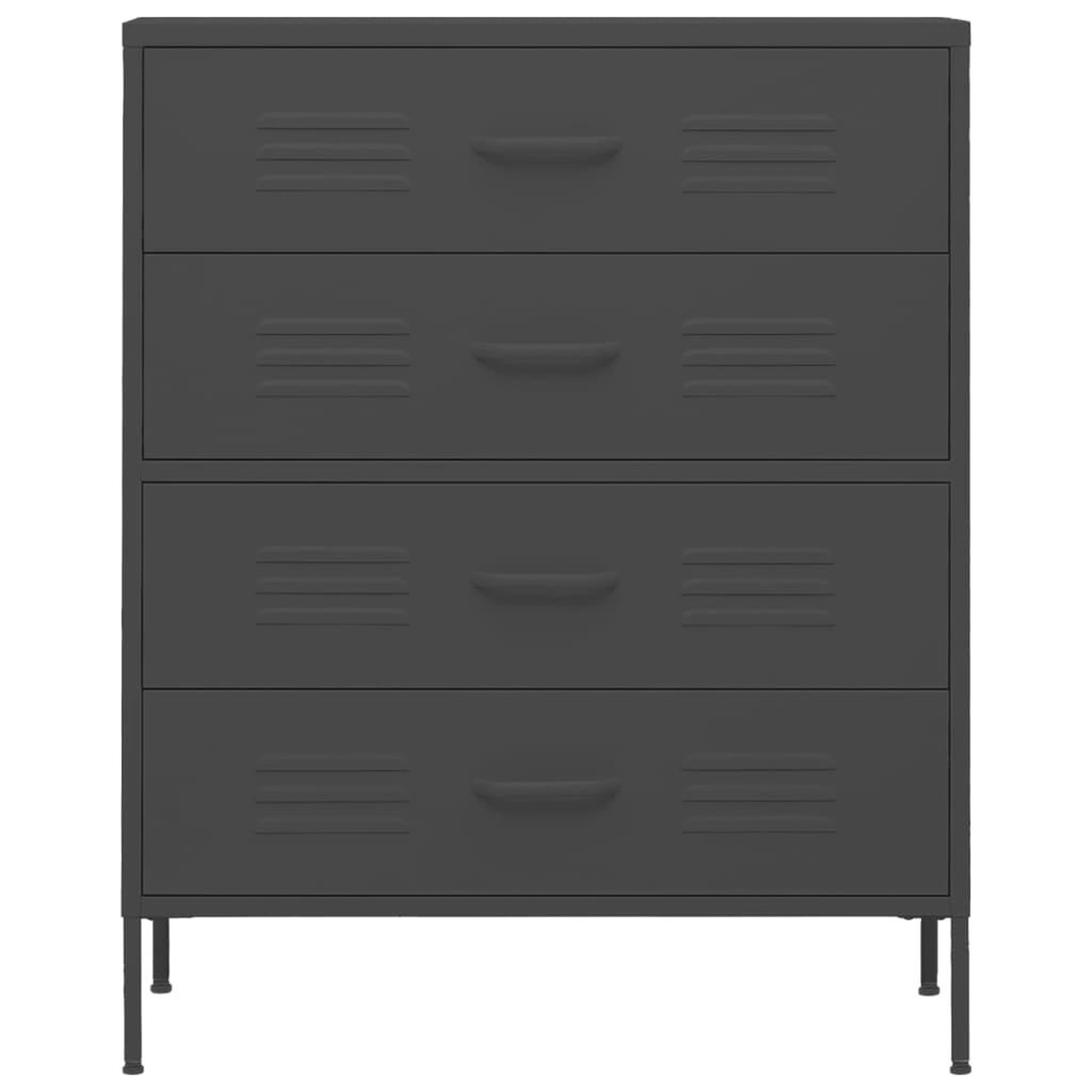 Voir la diapositive 3 : VIDAXL Commode Anthracite 80x35x101,5 cm Acier