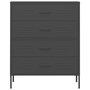 Voir la diapositive 3 : VIDAXL Commode Anthracite 80x35x101,5 cm Acier