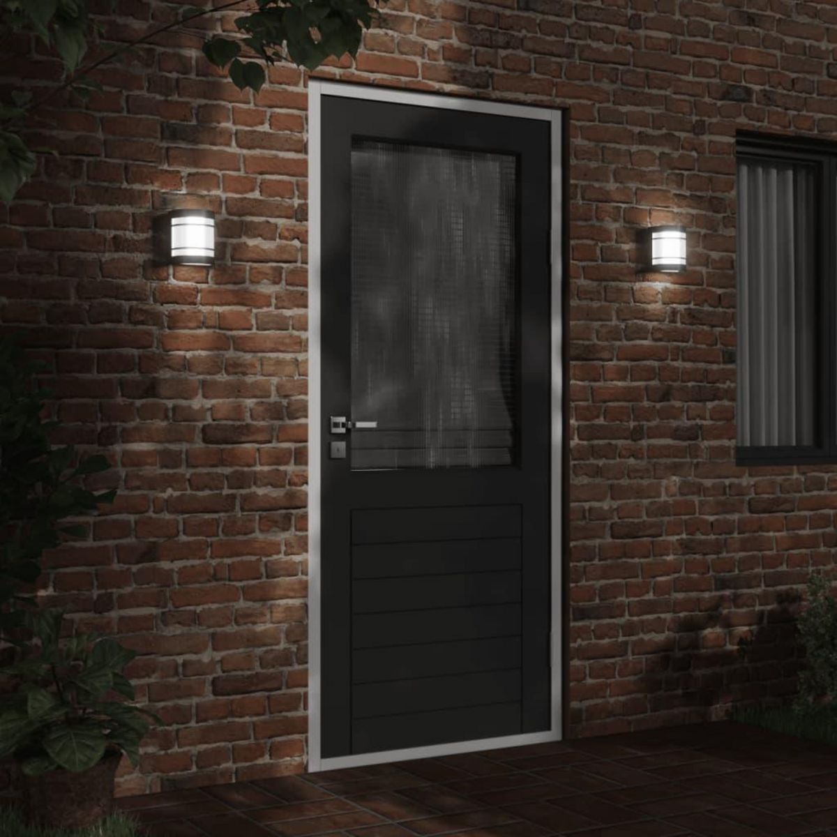 VIDAXL Applique murale d'exterieur noir acier inoxydable
