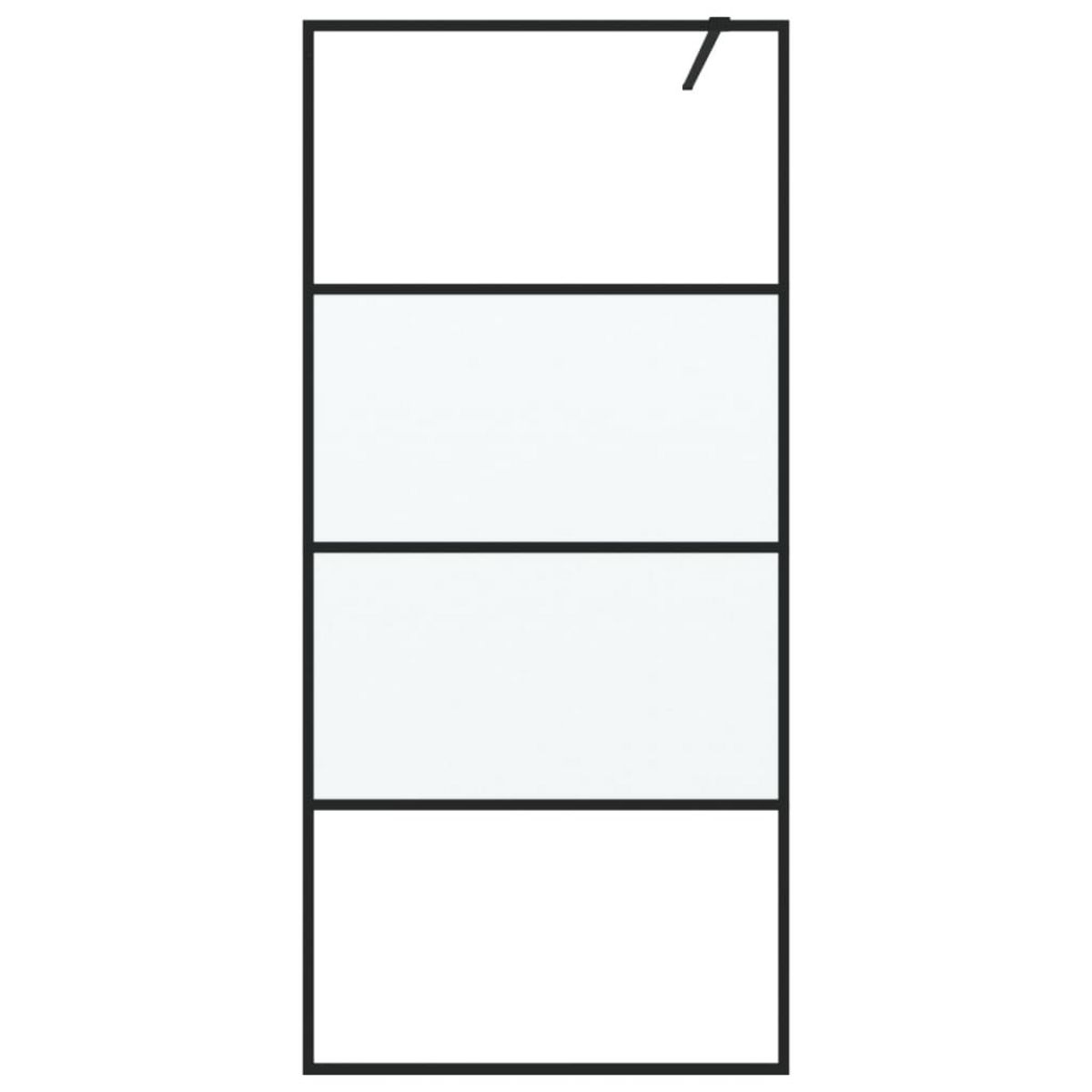 VIDAXL Paroi de douche Noir 90x195 cm Verre ESG demi-depoli