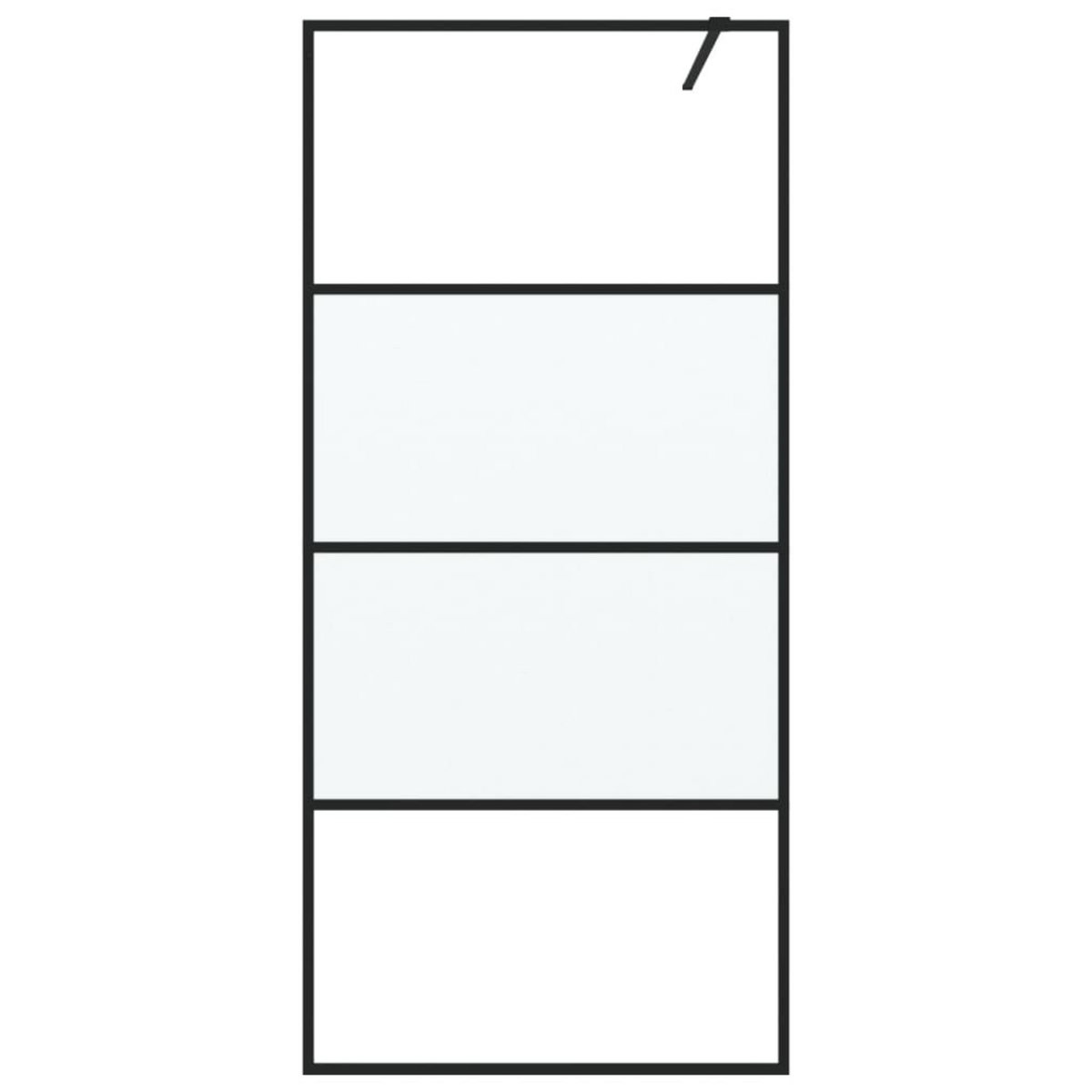 VIDAXL Paroi de douche Noir 90x195 cm Verre ESG demi-depoli