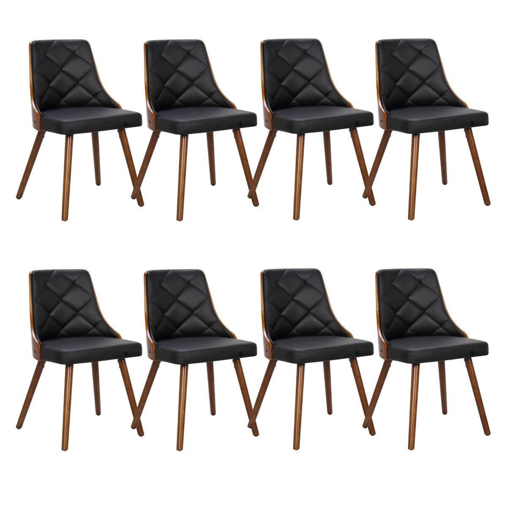 Paris Prix Lot de 8 chaises scandinave  cargo  79cm noisette & noir