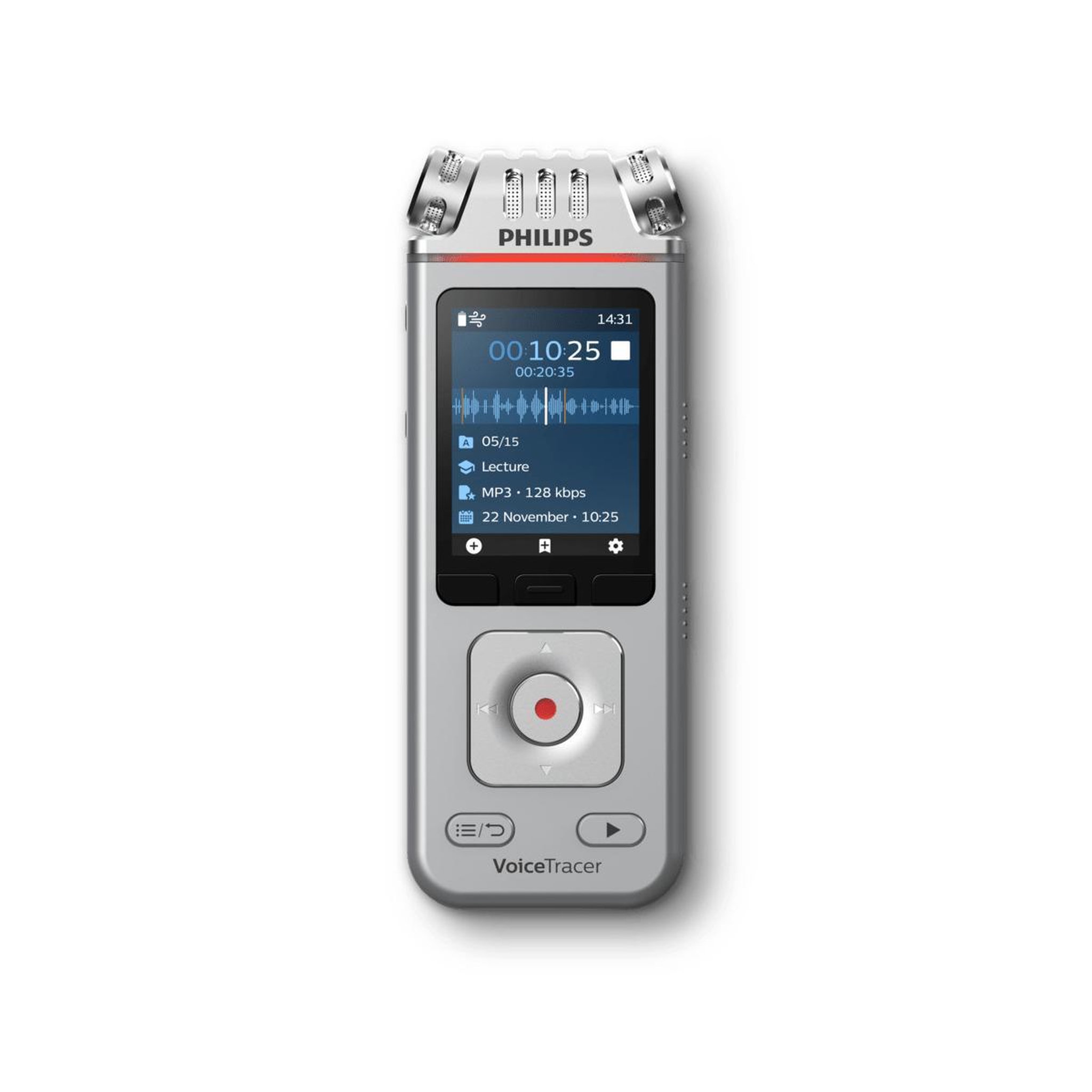 Voir la diapositive 2 : Philips Philips Voice Tracer DVT4110/00 dictaphone Carte flash Chrome, Argent