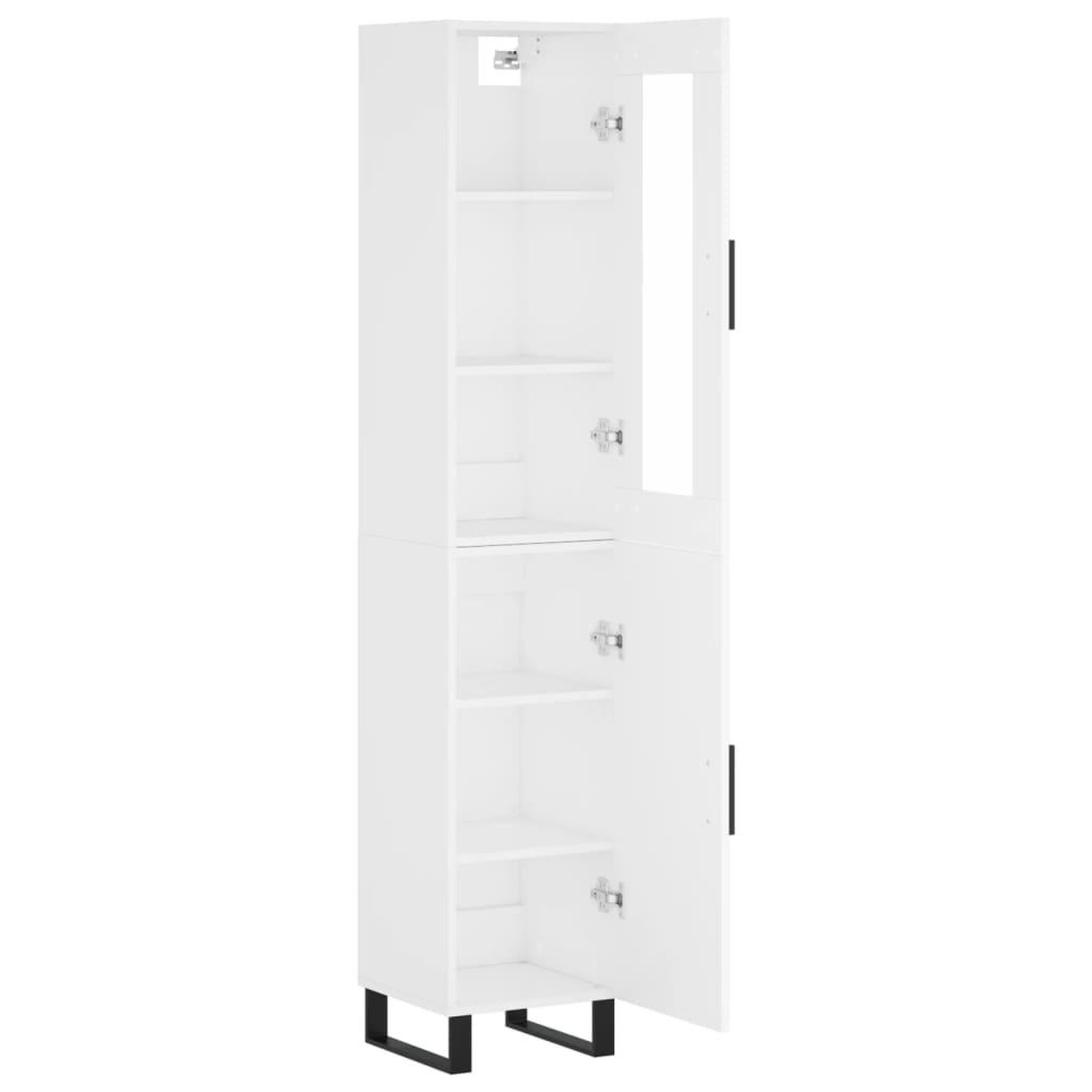 Voir la diapositive 4 : VIDAXL Buffet haut Blanc 34,5x34x180 cm Bois d'ingenierie