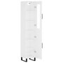Voir la diapositive 4 : VIDAXL Buffet haut Blanc 34,5x34x180 cm Bois d'ingenierie