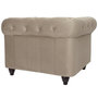 Voir la diapositive 3 : Paris Prix Fauteuil Design Velours  Chesterfield  111cm Taupe