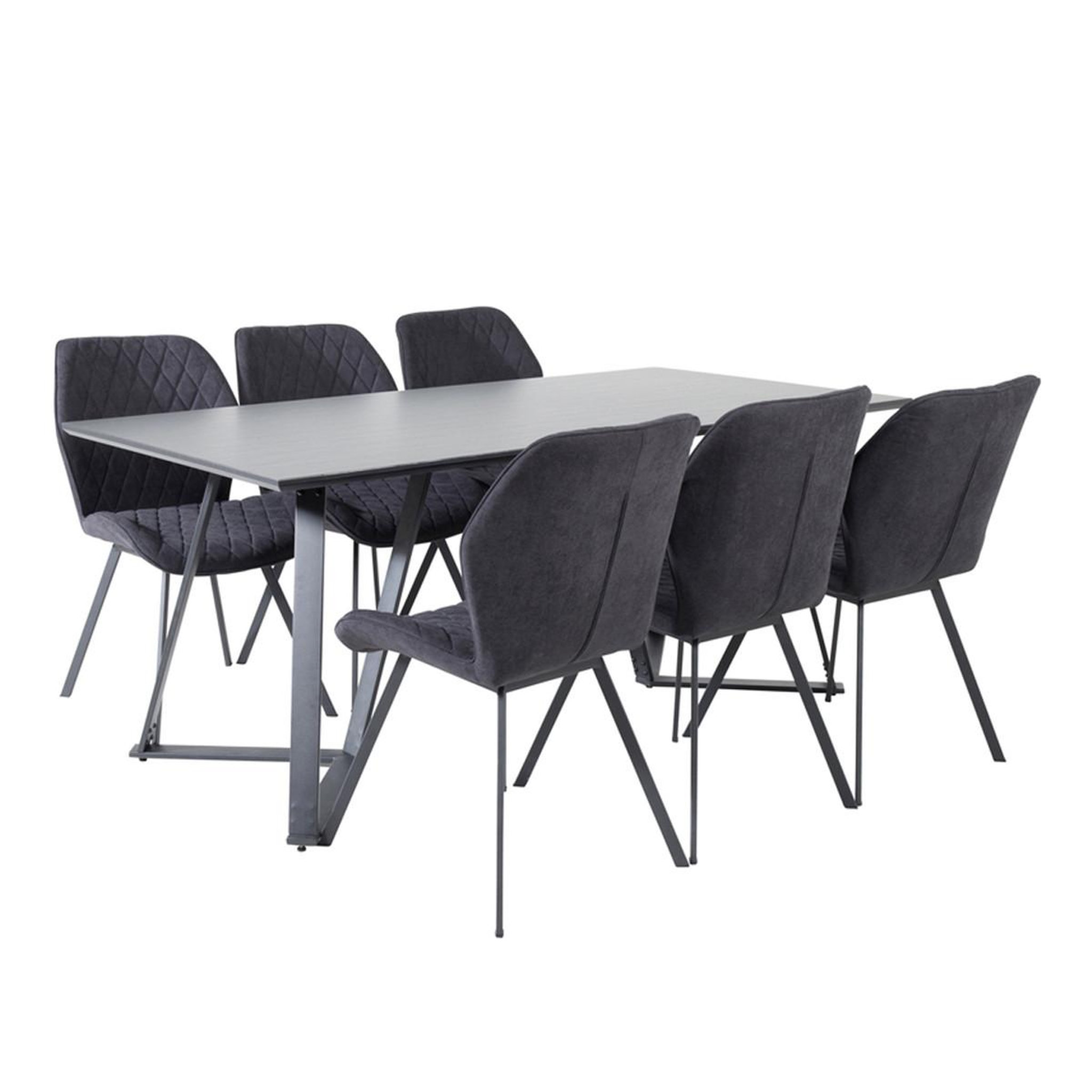 Paris Prix Ensemble table à manger & 6 chaises  marina & gemma  180cm noir