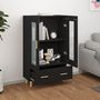Voir la diapositive 3 : VIDAXL Buffet haut noir 70x31x115 cm bois d ingénierie